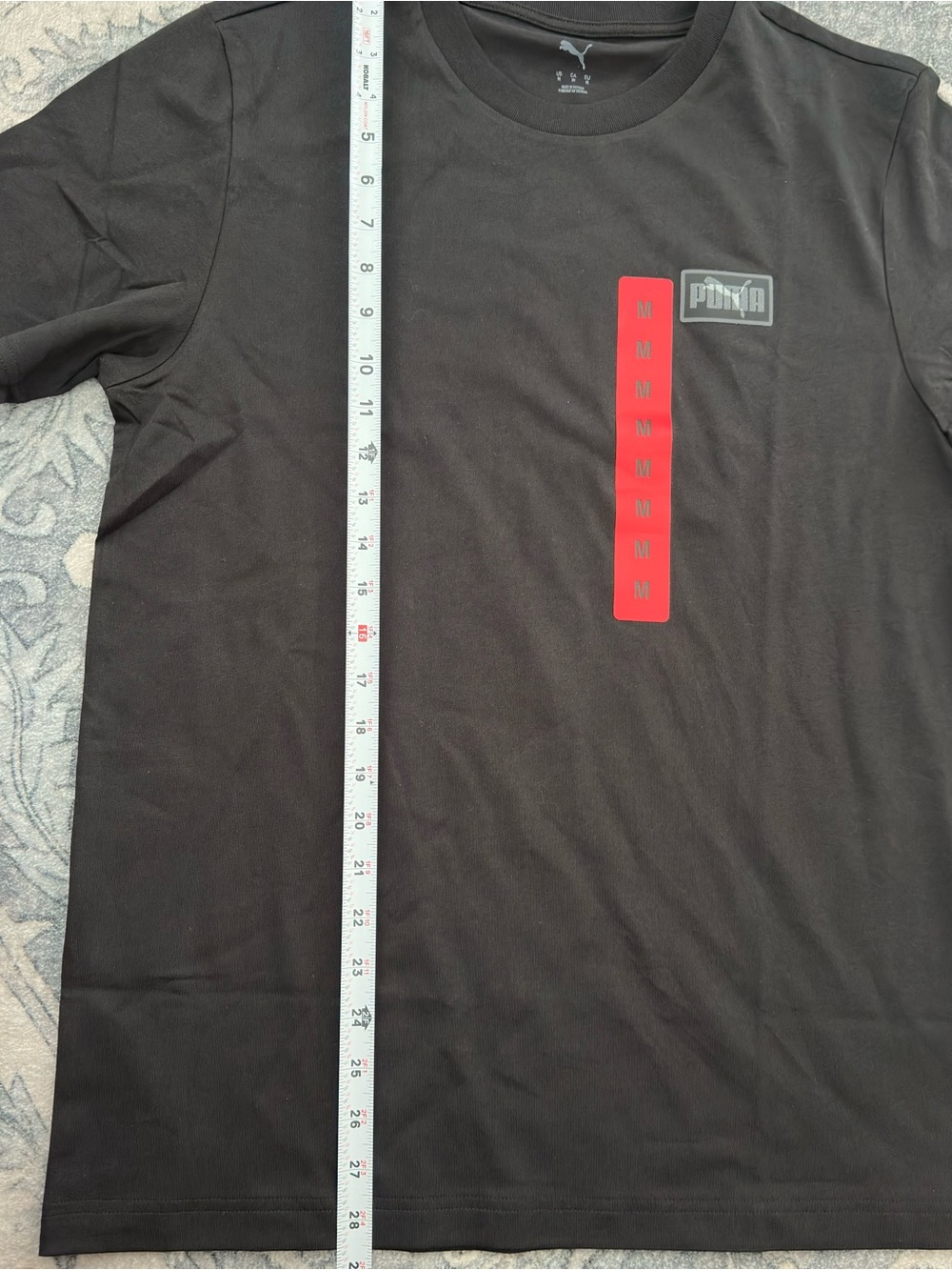 Puma NWT Men's Black Crew Neck Logo T-Shirt Size Medium - Picture 2 of 8